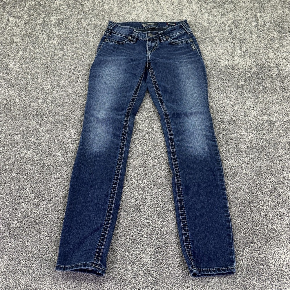 Silver Jeans Womens W26/L29 Blue Suki Mid Super Skinny Stretch Denim Medium Wash